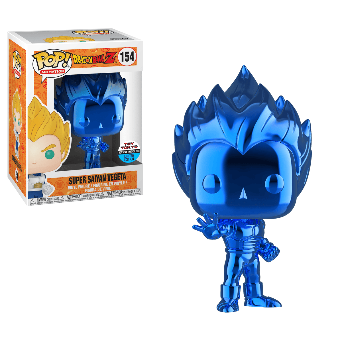 Dragon Ball Z - Vegeta Blue Chrome #154 2018 Fall Convention Exclusive Pop!