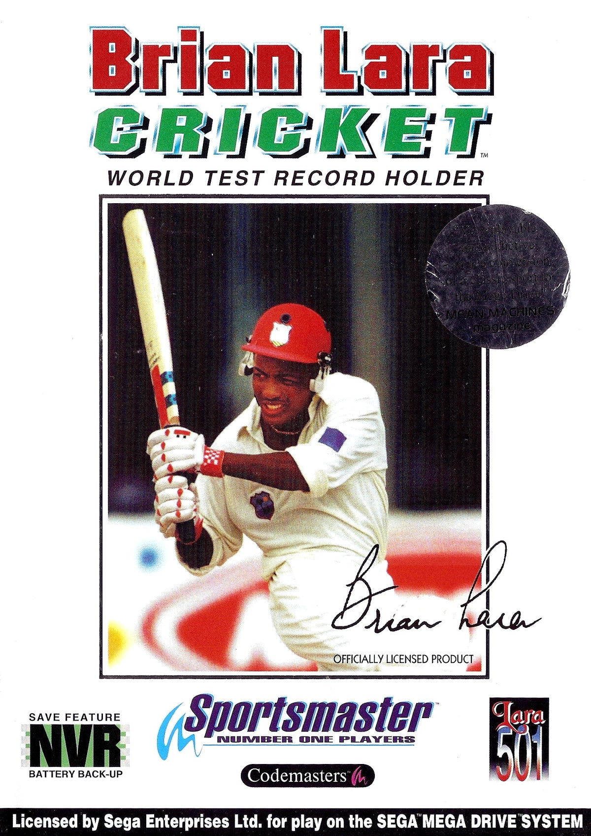 Brian Lara Cricket - Sega Mega Drive