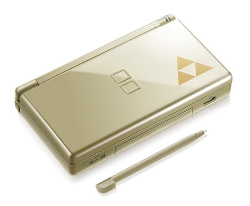Nintendo DS Lite Zelda Triforce Gold Handheld Gaming System + Charger & Stylus
