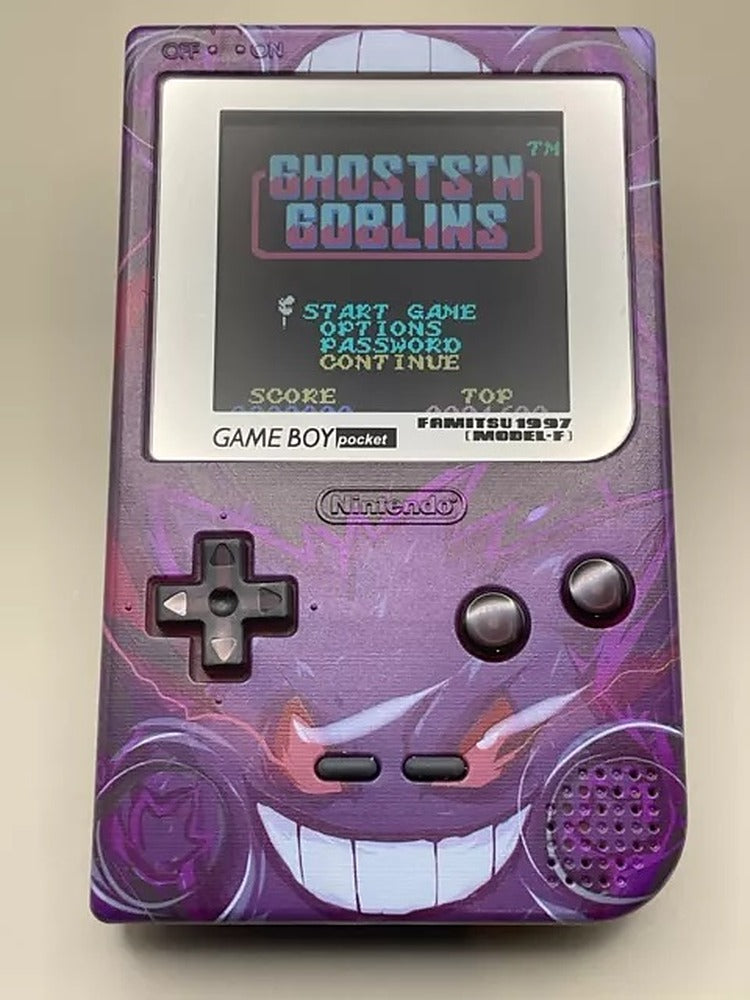 Nintendo Game Boy Pocket Clear Gengar Purple Handheld Console IPS Backlit