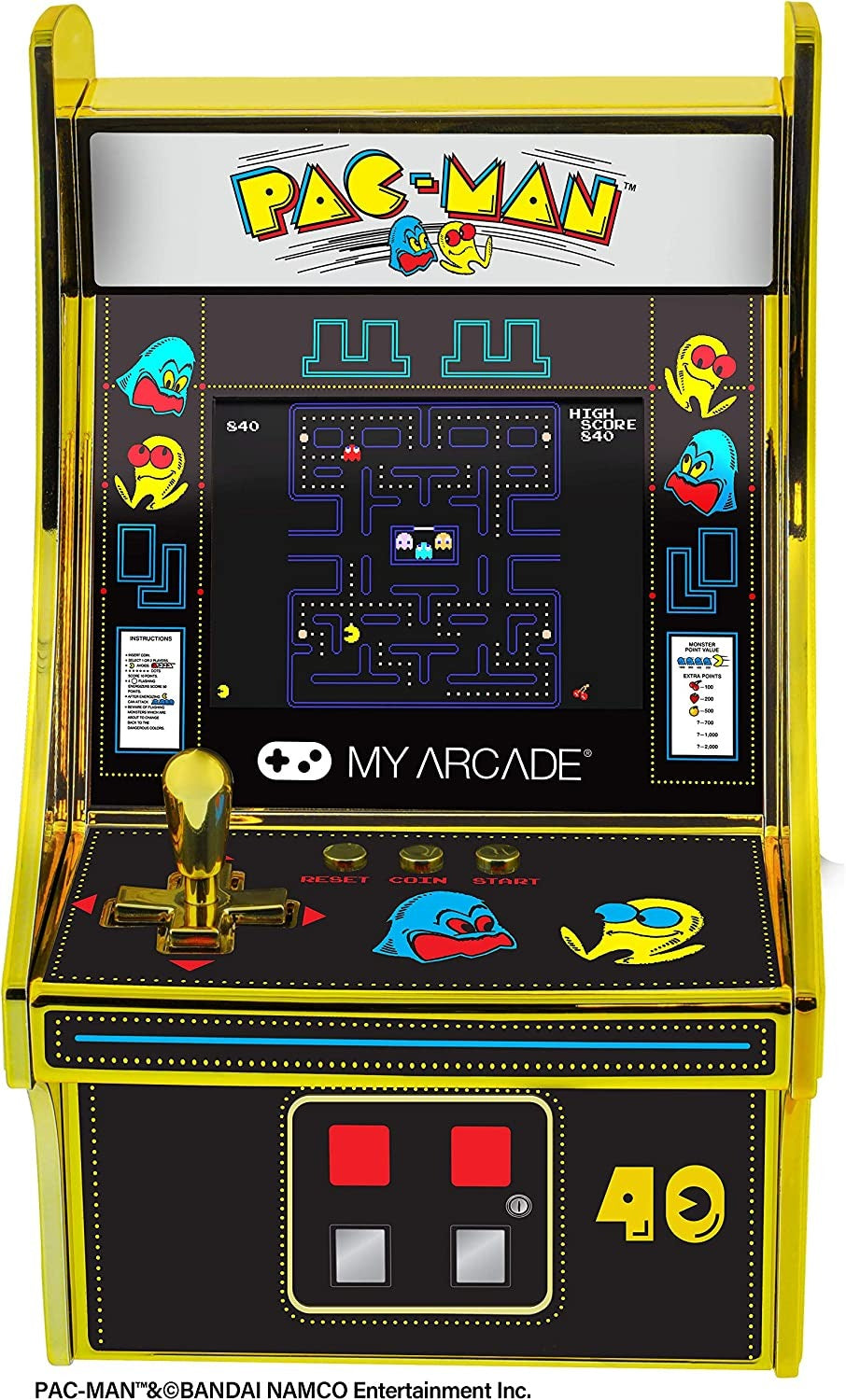 Pac-Man Micro Player 6" Collectible Retro Arcade Machine