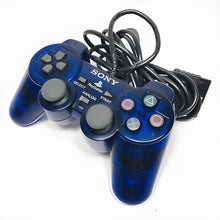 PS2 DualShock 2 Analogue Wired Controller - Midnight Blue Clear - Genuine Sony