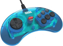 Retro-Bit Sega Mega Drive 6-Button Controller - Clear Blue