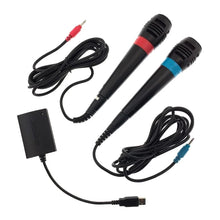 SingStar Microphone Set Red + Blue with USB Converter - PlayStation 2