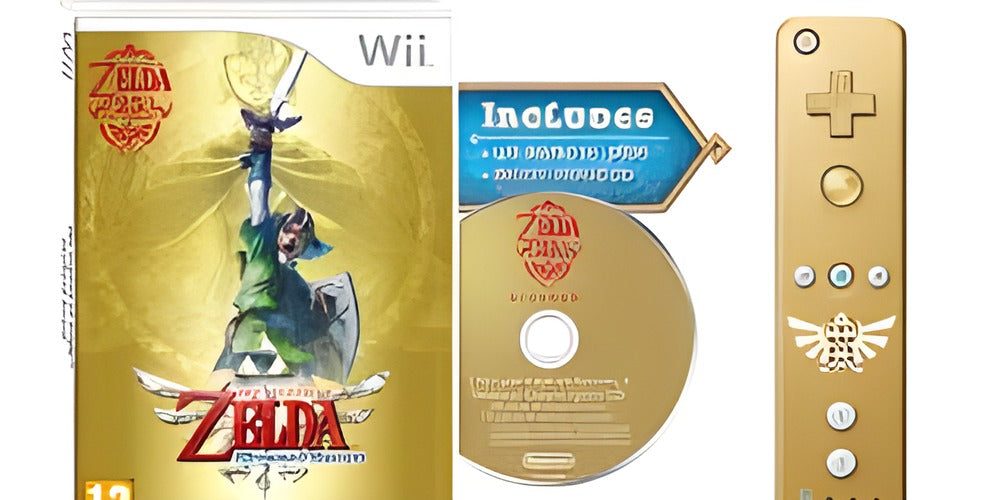 The Legend of Zelda: Skyward Sword + Gold Wii Remote Plus Bundle - Nintendo Wii