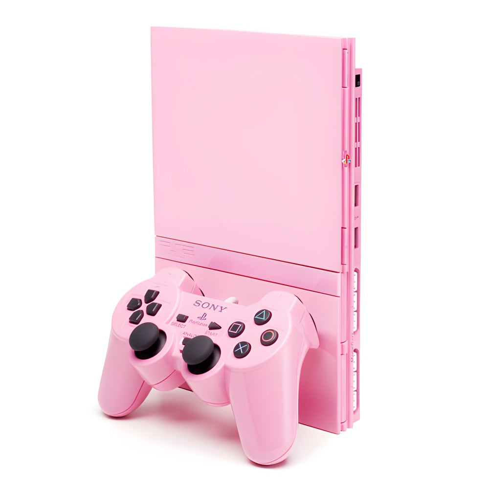 PS2 Console + 2 Controller (Slimline Pink) - PlayStation 2