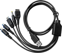 USB Charger Cable 5 in 1 - GBA SP, DS Lite, DSi, 2DS, 3DS, Wii U, PSP